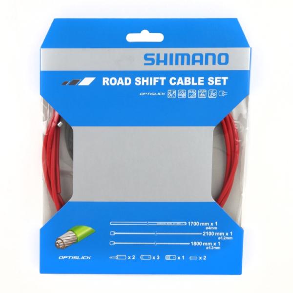Shimano Schaltzugset Road Optislik rot Blister 