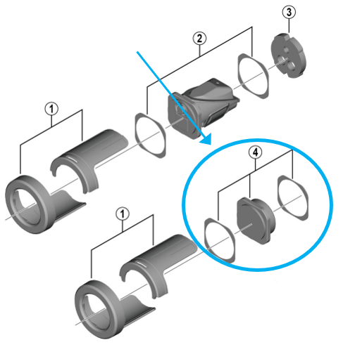 Shimano Endkappe und D&auml;mpfung Elektrischer Verteiler EW-RS910H 