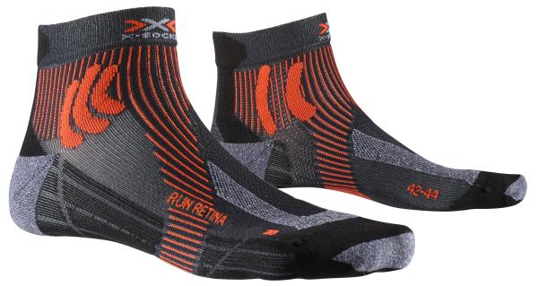 X-SOCKS Men Run Retina 4.0 stone grey melange/x-orange 39-41