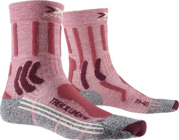 X-SOCKS Women Trek X Linen vintage red melange/grey melange 41-42