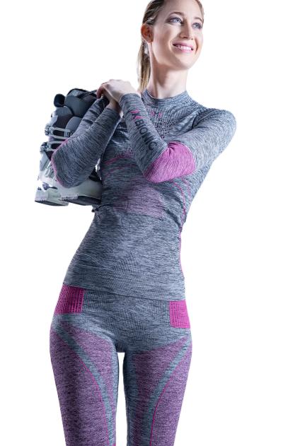 X-BIONIC Women Energy Accumulator 4.0 Melange Pants 3/4 grey melange/pink XL Produktbild 2
