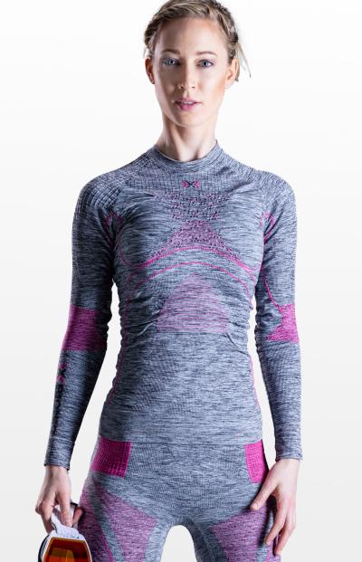X-BIONIC Women Energy Accumulator 4.0 Melange Shirt LG SL grey melange/pink XL Produktbild 2