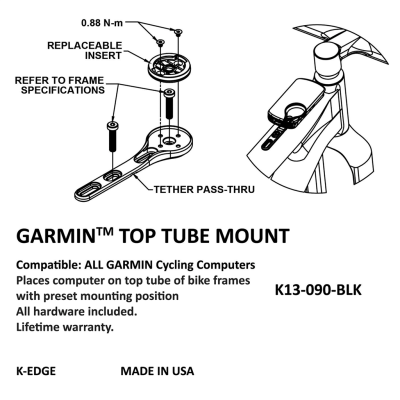 K-Edge K-EDGE GARMIN Top Tube Mount one size black Produktbild 1