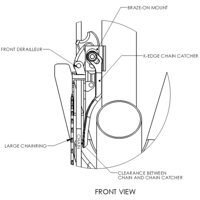 K-Edge K-EDGE Road Braze-on Chain Catcher one size black Produktbild 1