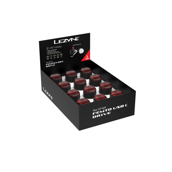 Lezyne Femto USB C Drive Rear Box Set V2 one size black
