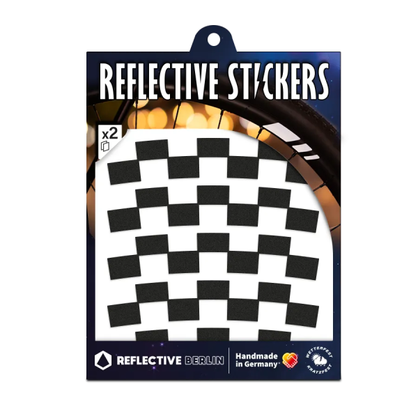 REFLECTIVE Berlin Felgensticker Checker 20mm &ndash; Black