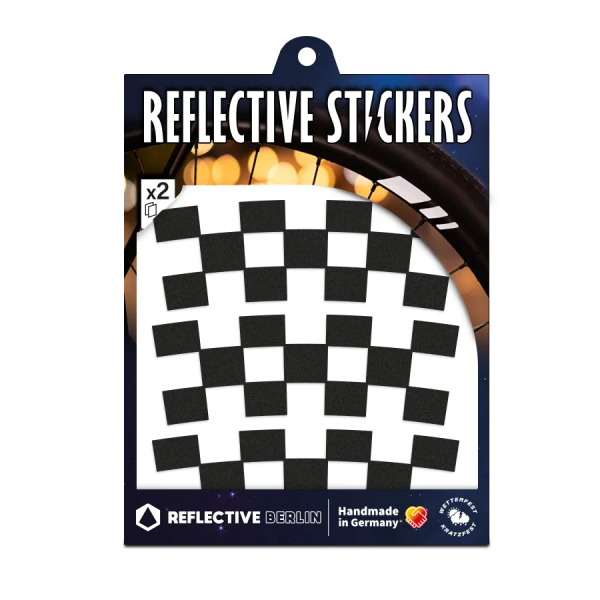 REFLECTIVE Berlin Felgensticker Checker 40mm &ndash; Black
