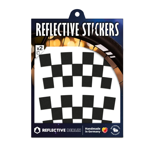 REFLECTIVE Berlin Felgensticker Checker 60mm &ndash; Black