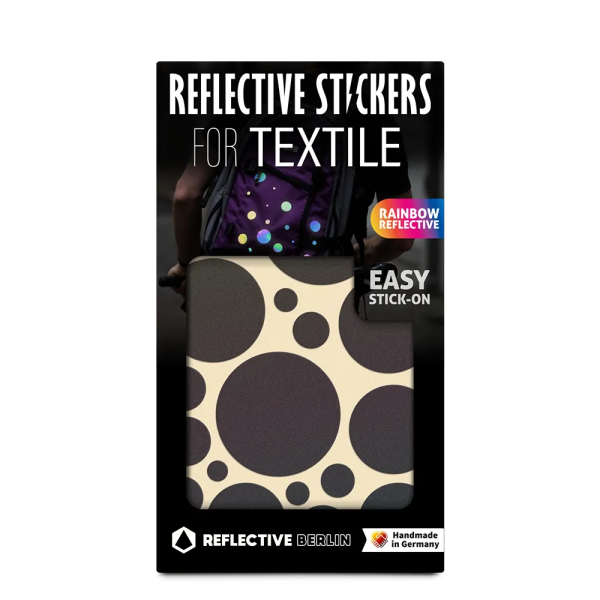 REFLECTIVE Berlin Textilsticker Bubbles &ndash; Black-Rainbow