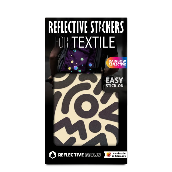 REFLECTIVE Berlin Textilsticker Doodle &ndash; Black-Rainbow
