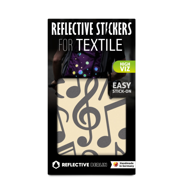 REFLECTIVE Berlin Textilsticker Music &ndash; Grey