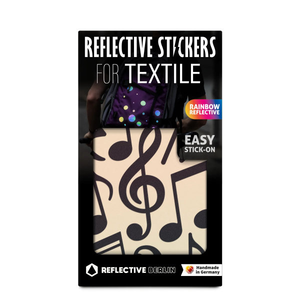 REFLECTIVE Berlin Textilsticker Music &ndash; Black-Rainbow