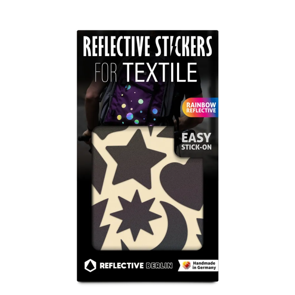 REFLECTIVE Berlin Textilsticker Shine &ndash; Black-Rainbow