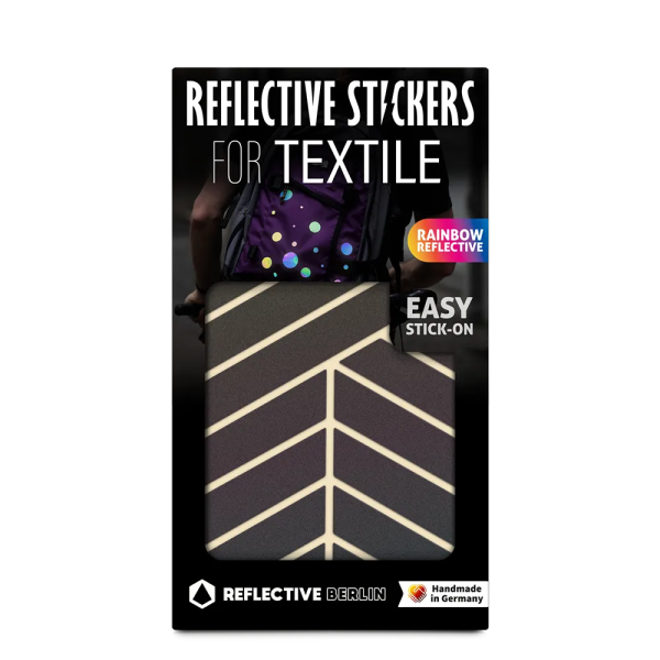 REFLECTIVE Berlin Textilsticker Universal &ndash; Black-Rainbow
