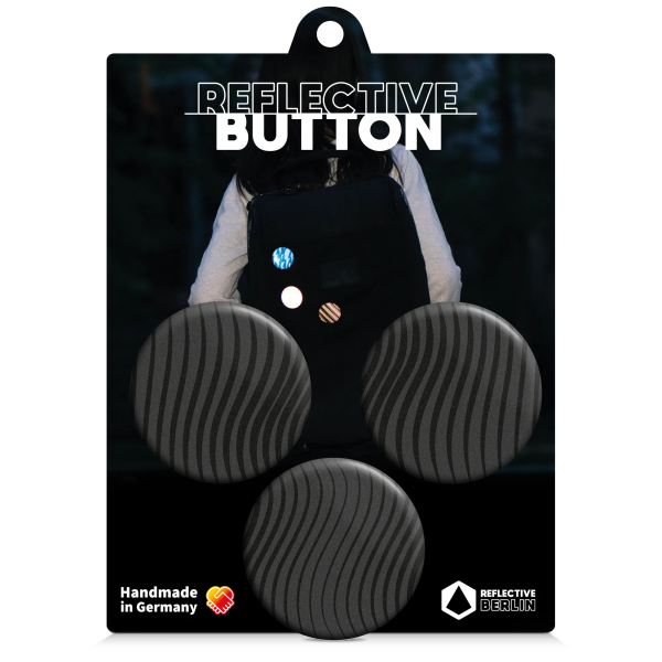 REFLECTIVE Berlin Buttons Dunes &ndash; Black