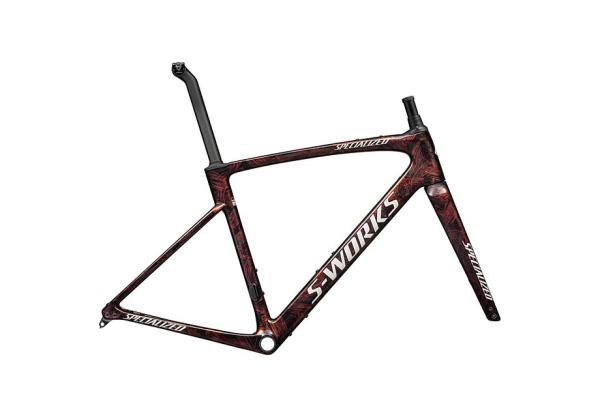 Specialized S-Works Roubaix SL8 Frameset - FACT 12R Carbon Gloss Carbon / Red To Gold And Solidity Dry Brushed / Dune White 56