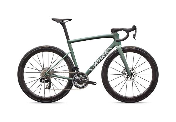 Specialized S-Works Tarmac SL8 - SRAM RED AXS GLOSS PREMIUM FJORD METALLIC / WHITE METALLIC SILVER 44