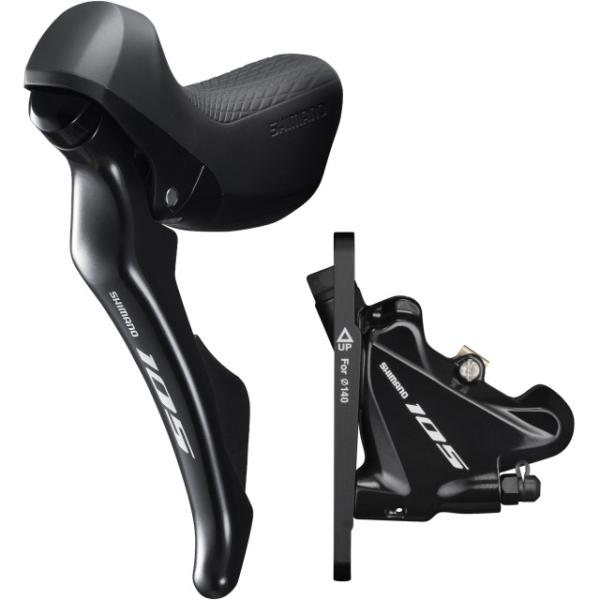 Shimano 105 DISC Brake Set VR 1000mm 140mm/160mm Rotor R-7020DLF4SC100A Flat Mount mit B  Schwarz 1000 mm