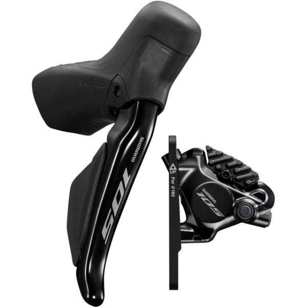 Shimano 105 DI2 DISC Brake Set HR 1700mm ST-R7170 Flat Mount mit BR-R7170  Schwarz 1700 mm