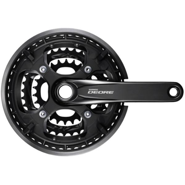 Shimano Deore Trekking Kurbel 10-f 175mm 26/36/48 FC-T6010EX866CL mit Hosenschutz  Schwarz 3x10 Fach, 175 mm