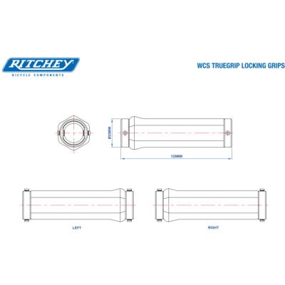 Ritchey Lenkergriffe WCS True Grip 4-Bolt Locking schwarz 129mm  Black 130 mm Produktbild 1