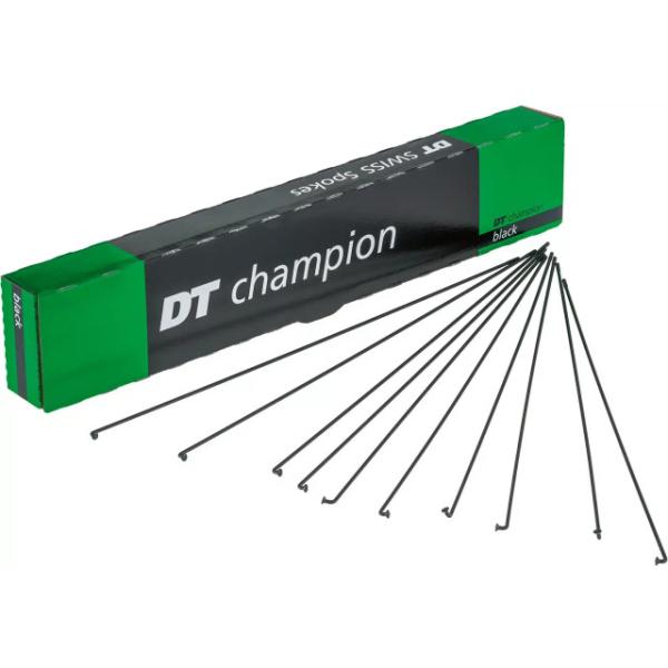 DT Swiss Speichen Champion 290mm schwarz 2.0mm ohne Nippel Karton &agrave; 100 Stk.  Schwarz 290 mm