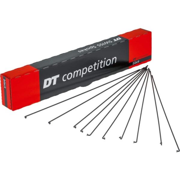 DT Swiss Speichen Competition Race 278mm schwarz 2.0/1.6mm ohne Nippel Karton &agrave; 100 Stk.  Schwarz 278 mm