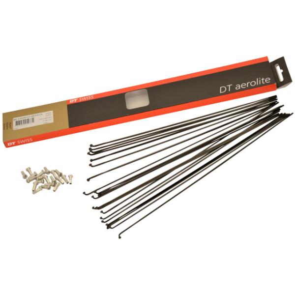 DT Swiss Speichen Aerolite 298mm schwarz 2.0/2.3x0.9mm ohne Nippel Karton &agrave; 20 Stk.  Schwarz 298 mm