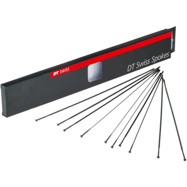 DT Swiss Speichen Aerolite straightpull 262mm schwarz 2.0/2.3x0.9mm ohne Nippel Karton &agrave;   Schwarz 262 mm