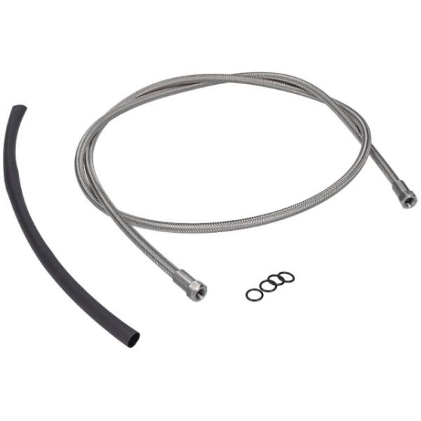 Trickstuff Bremsleitungsset Goodridge raw 5mm 900mm, inkl. 2x 5mm &Uuml;berwurfmutter  Schwarz, Silber 900 mm