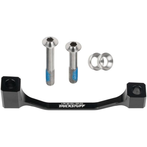 Trickstuff Postmount Adapter 180/203 - 200/223 Schwarz inkl. Titanschrauben  Schwarz, Silber
