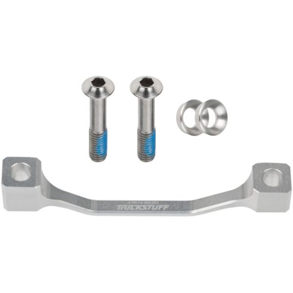 Trickstuff Postmount Adapter 203/223 Fox Silber inkl. Titanschrauben, f&uuml;r Fox Gabel  Silber