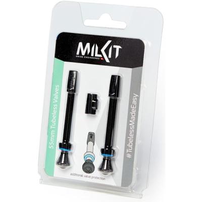 milKit TL Ventil Valve Pack 55 55mm Ventile 2 Stk.  Schwarz, Blau 55 mm Produktbild 1