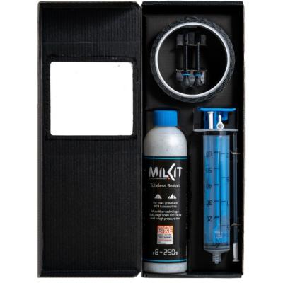 milKit Reifendichtmittel TL Conversion Kit 45-35 45mm Ventile 35mm Felgenband &agrave; 10m  Schwarz, Weiss, Blau 250 ml Produktbild 1