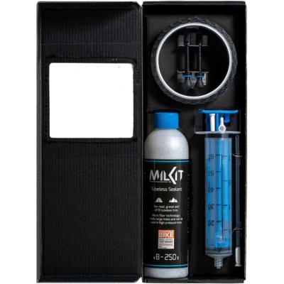 milKit Conversion Kit TL 45mm Dichtmilch 250ml Spritze 35mm Felgenband &agrave; 10m  schwarz,weiss,blau 250 ml Produktbild 1