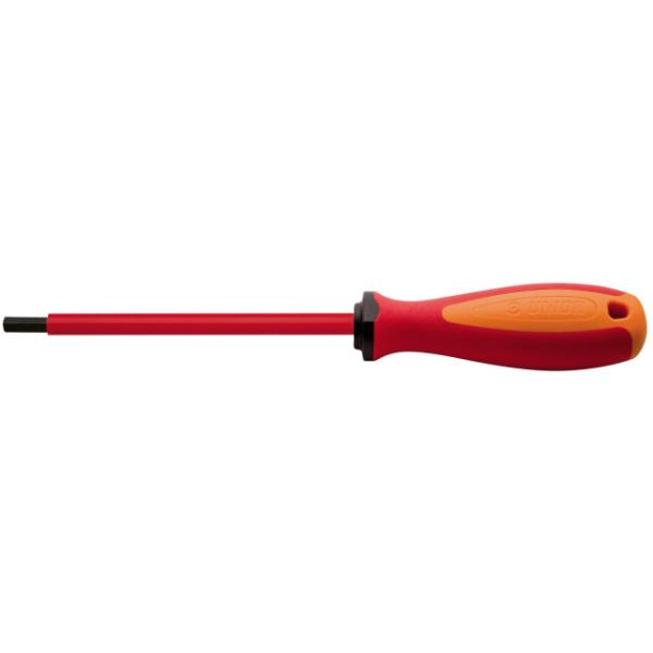 Unior Schraubendreher mit 3 Komponenten Griff mit HX Profil & Kugelkopf 5  Rot, Orange, Schwarz 185 mm