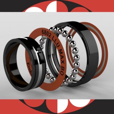 Enduro Bearings Kugellager 6802 LLU MAX BO ABEC 3 15x24x5, Suspension Bearing  Schwarz, Rot 15 mm x 24 mm x 5 mm Produktbild 1