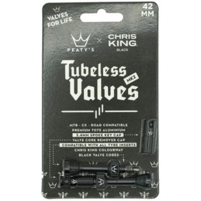 Peaty's Ventil Chris King TL MKII 42mm schwarz  Black 42 mm Produktbild 1