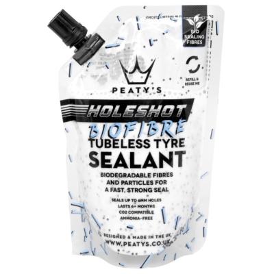Peaty's Reifendichtmittel Holeshot Biofiber 12x120ml Display Box  Weiss, Blau 120 ml Produktbild 1