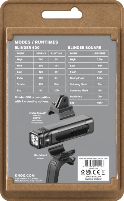 Knog Lichtset Blinder 600 & Blinder Square schwarz  Produktbild 4