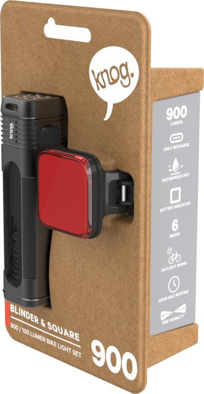 Knog Lichtset Blinder 900 & Blinder Square schwarz  Produktbild 3