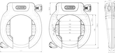 Abus Rahmenschloss Pro Amparo 4750SL NR ohne Halter schwarz  Produktbild 1