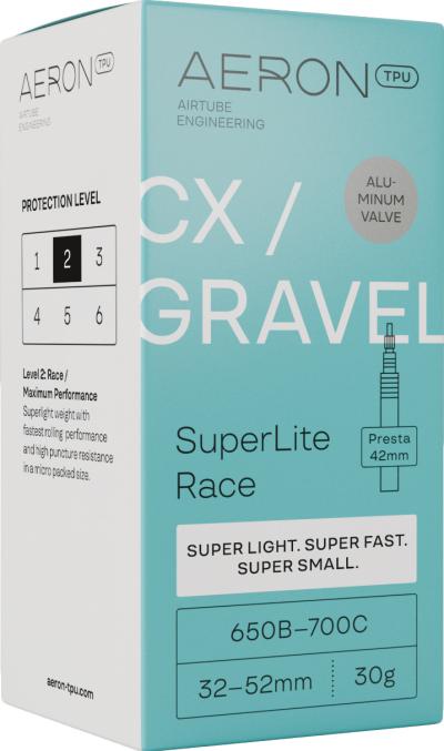 Aeron Schlauch CX/Gravel 650B/700C 32-52 mm SuperLite Race Prestaventil Alu 42 mm  Produktbild 1