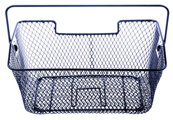 Korb auf Gep&auml;cktr&auml;ger 40x30x18 cm fein plastifiziert schwarz 