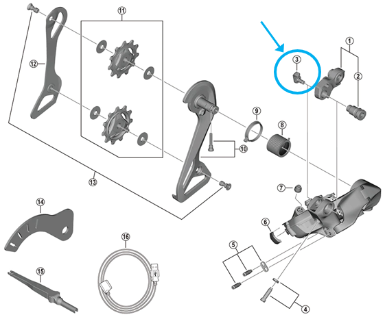 Shimano Kabelf&uuml;hrung RD-R9250/RD-R8150 