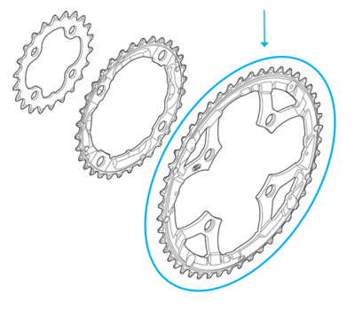 Shimano Kettenblatt DEORE FC-M590 48 Z&auml;hne f&uuml;r Hosenschutz schwarz  Produktbild 1