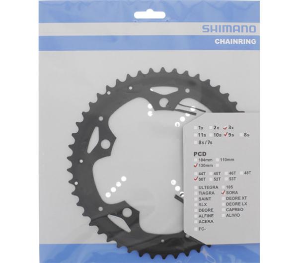 Shimano Kettenblatt SORA FC-3503 50 Z&auml;hne D f&uuml;r Hosenschutz schwarz 