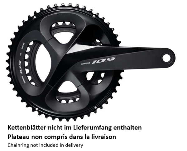 Shimano Kettenradgarnitur 105 FC-R7000 160 mm ohne Kettenblatt schwarz 