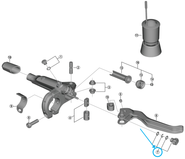 Shimano Gewindeh&uuml;lsenset BL-TU8000 f&uuml;r Reichweite- Einstellung 