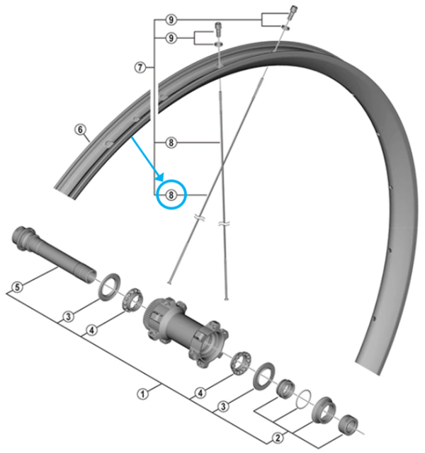 Shimano Speiche WH-RX570-TL-650B 277mm 